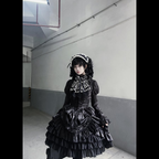 Goth Lolita Skirt Black Lolita Halloween Black OP Lolita Dresses