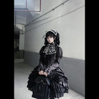 Goth Lolita Skirt Black Lolita Halloween Black OP Lolita Dresses