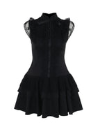 Goth Lolita Black Shirt Skirt Lolita DressesStitching Skirt Vintage Skirt