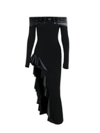 Goth Lolita Punk Dress JSK Special Brother Long Dress Black Irregular Skirt