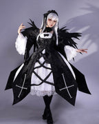 Goth Lolita Black Jacquard Long Dress Style Rococo for Halloween Which Costume Cosplay