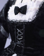 Goth Lolita Black Jacquard Long Dress Style Rococo for Halloween Which Costume Cosplay
