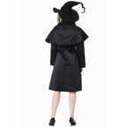 Design Concept：
This black Gothic Lolita witch dress combines a mysterious and elegant aesthetic with playful Halloween charm. The fitted bodice and flared skirt create a flattering silhouette, while the included witch hat adds a classic magical touch. Perfect for Halloween, themed parties, cosplay events, or masquerade gatherings, this ensemble brings a striking witch character to life.