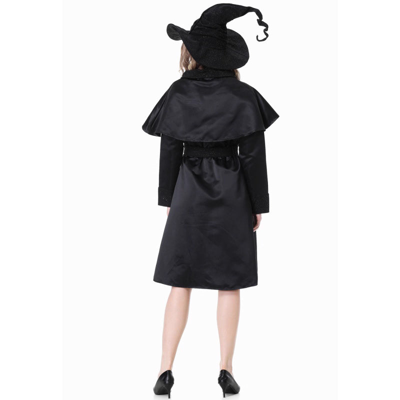 Design Concept：
This black Gothic Lolita witch dress combines a mysterious and elegant aesthetic with playful Halloween charm. The fitted bodice and flared skirt create a flattering silhouette, while the included witch hat adds a classic magical touch. Perfect for Halloween, themed parties, cosplay events, or masquerade gatherings, this ensemble brings a striking witch character to life.