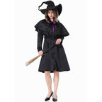 Design Concept：
This black Gothic Lolita witch dress combines a mysterious and elegant aesthetic with playful Halloween charm. The fitted bodice and flared skirt create a flattering silhouette, while the included witch hat adds a classic magical touch. Perfect for Halloween, themed parties, cosplay events, or masquerade gatherings, this ensemble brings a striking witch character to life.