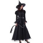 Design Concept:
This Gothic Lolita witch dress is designed in elegant black lace, combining a long flowing gown with subtle vintage details that highlight both mystery and charm. The fitted waistline with a matching belt enhances the silhouette, while the pointed witch hat completes the magical aesthetic. Perfect for Halloween, parties, or stage performances, this ensemble brings an enchanting yet darkly graceful style to any event.