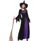 Design Concept：
This purple and black Gothic Lolita witch dress combines a mysterious and elegant aesthetic with playful Halloween charm. The fitted bodice and flared skirt create a flattering silhouette, while the included witch hat and choker add a classic magical touch. Perfect for Halloween, themed parties, cosplay events, or stage performances, this outfit brings a striking witch character to life.