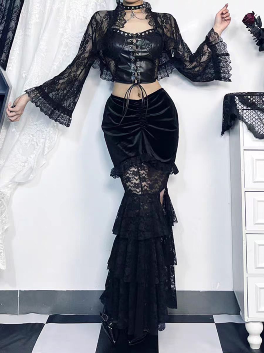 Gothic Lolita Inner Suit Black Pants Skirt Shorts Black