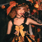 Gothic Lolita JSK Dress Black Bowknot Straps Cosplay Spring Autumn Lolita Outfit