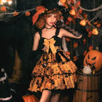 Gothic Lolita JSK Dress Black Bowknot Straps Cosplay Spring Autumn Lolita Outfit