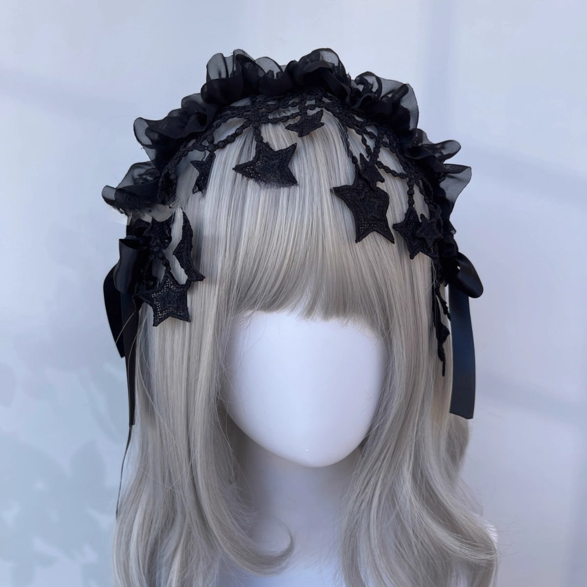 Design Concept：

This Gothic Lolita headband combines dark elegance with playful angelic charm. Crafted in both black and white, the accessory is designed to enhance Lolita, Y2K, and subculture styles. The collection features four distinct styles: two classic designs and two adorned with delicate angel wings, offering versatile options for cosplay, themed photoshoots, or daily Lolita fashion. Perfect for adding a touch of dramatic yet whimsical flair to any outfit.
