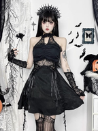 Gothic Lolita Black Dress Stitching Skirt Lolita Dress