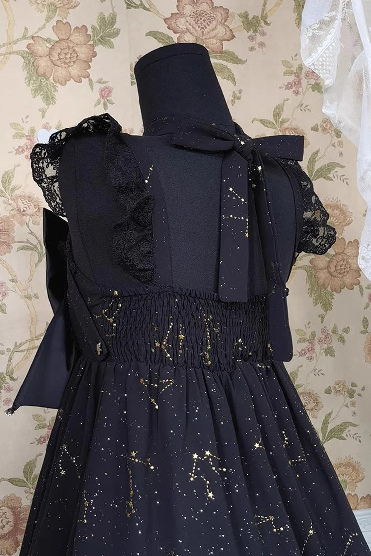 Design Concept:

This Gothic Lolita JSK dress in classic black features a three-tier frill design with foil-printed ribbon details. The layered ruffles create a dramatic and elegant silhouette, perfectly capturing the Gothic princess aesthetic. Crafted with attention to detail, the dress combines sophistication with a charming, dark Lolita vibe. Ideal for special occasions, cosplay, or completing a Gothic Lolita wardrobe, this JSK offers both style and timeless elegance.
