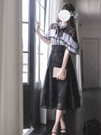 Classic Lolita Black Sheer Japanese Long School Dress Cloak Flying Sleeves Light Lolita