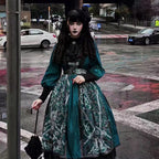 Design Concept:&nbsp;

This Gothic Lolita OP dress showcases an elegant and gorgeous style with refined details and long sleeves, perfect for a graceful and classic look. Available in three colors—blue, red, and green—the dress allows versatile choices to suit different moods and occasions. Its timeless Gothic Lolita charm makes it a beautiful option for daily wear, tea parties, or themed gatherings.