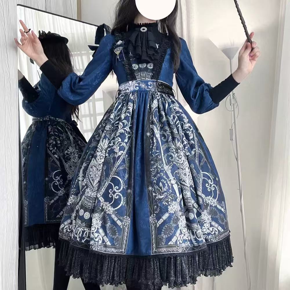 Design Concept:&nbsp;

This Gothic Lolita OP dress showcases an elegant and gorgeous style with refined details and long sleeves, perfect for a graceful and classic look. Available in three colors—blue, red, and green—the dress allows versatile choices to suit different moods and occasions. Its timeless Gothic Lolita charm makes it a beautiful option for daily wear, tea parties, or themed gatherings.