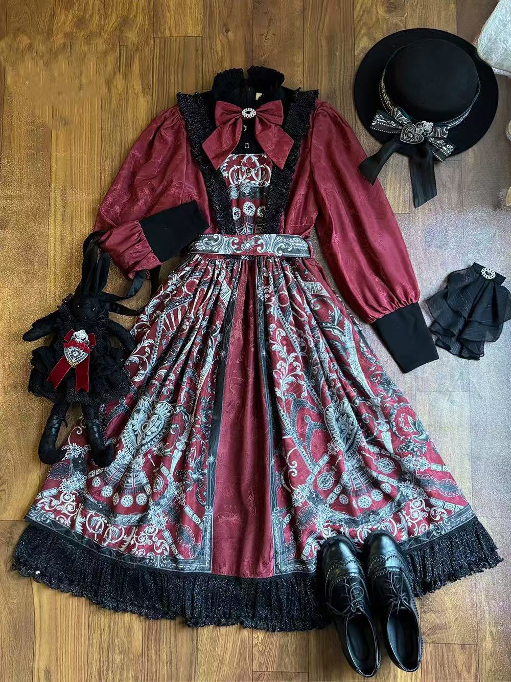 Design Concept:&nbsp;

This Gothic Lolita OP dress showcases an elegant and gorgeous style with refined details and long sleeves, perfect for a graceful and classic look. Available in three colors—blue, red, and green—the dress allows versatile choices to suit different moods and occasions. Its timeless Gothic Lolita charm makes it a beautiful option for daily wear, tea parties, or themed gatherings.