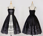 Gothic Lolita Black White Printing Cape Which Costume Rococo Vintage Long Jumper Skirt