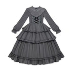 Design Concept:

This Gothic Lolita gray dress features a three-tier flared design with delicate embroidery, combining dramatic elegance with a refined gothic aesthetic. The soft gray tone adds a mysterious and sophisticated touch, perfect for creating a unique Lolita look. Product Details: The product includes one dress, designed to offer a striking and graceful outfit suitable for special occasions or themed fashion.