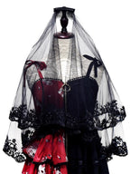 Design Concept:
This Gothic Lolita veil embodies a mysterious dark elegance with a punk-inspired twist. Crafted in deep black, the long nun-style veil flows gracefully, creating a dramatic silhouette that enhances Gothic, Punk, and Lolita aesthetics. Perfect for Halloween, cosplay, or themed photoshoots, this versatile accessory adds a hauntingly beautiful touch to any outfit, making it an essential piece for those who love bold and striking fashion statements.