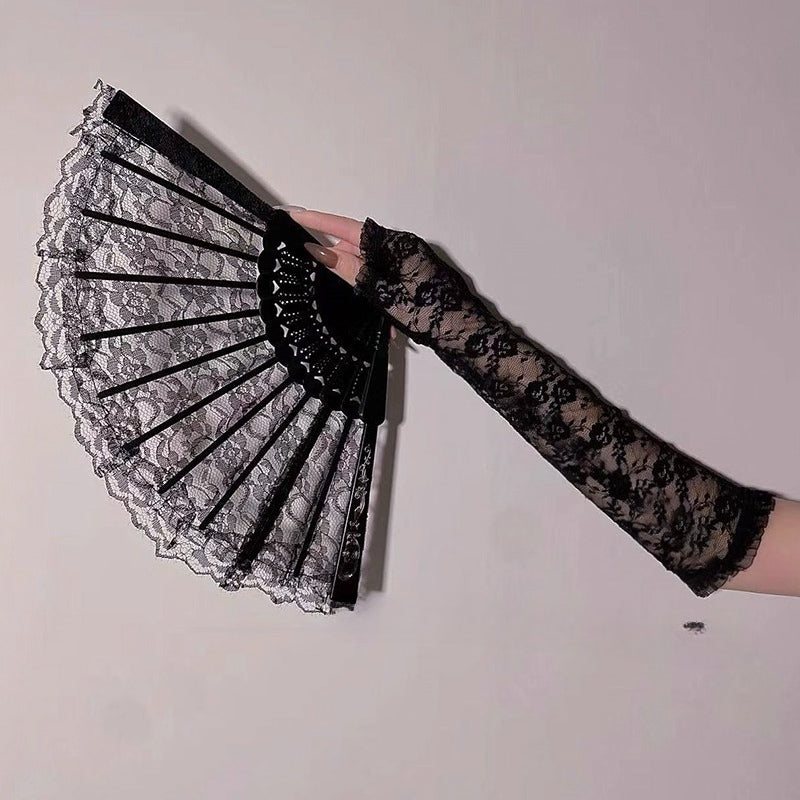 Design Concept:
These Gothic Lolita long lace fingerless gloves combine elegance and dark romantic charm. Crafted with delicate lace, they feature a subtle floral pattern and an open-finger design, perfect for adding a refined yet edgy touch to your Lolita or Y2K-inspired outfits. Available in black and white, these gloves complement both casual and themed ensembles, enhancing your ensemble with a sophisticated gothic flair. Ideal for parties, cosplay, or special events.