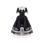 Gothic Lolita Two-piece OP Dress Black White Cross Mermaid Hem Spring Outfit