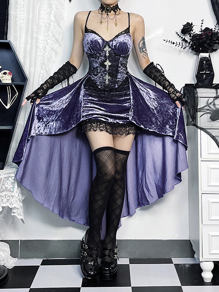 Gothic Lolita Purple Suit Shawl Dress Skirt JSK