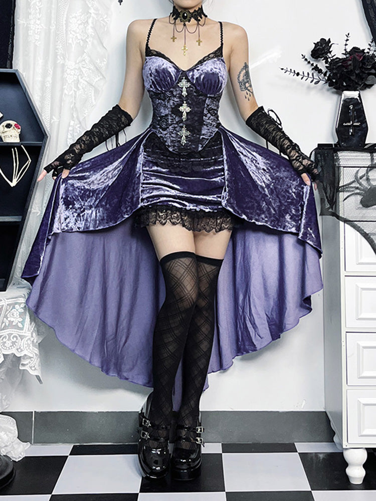 Gothic Lolita Purple Suit Shawl Dress Skirt JSK