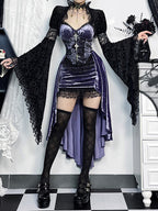 Gothic Lolita Purple Suit Shawl Dress Skirt JSK