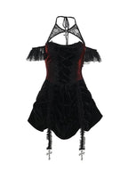 Gothic Red and Black Dress Lolita Puffy Short Lolita Skirt