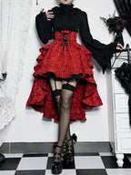 Gothic Skirt Lolita Red Dress and Black Retro Tutu Lolita