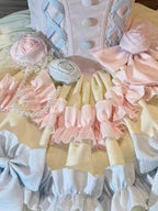 Gradual Change Hime Candy Color Lolita Tea Party Fashion Lavender Bow Ruffled Dress