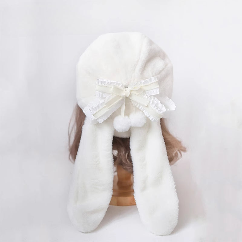 Handmade Small Plush Rabbit Ear Bow JK Spring and Summer New Item