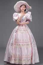 Design concept:

Evoking the delicate grace of a summer garden party, this dress blends timeless elegance with playful charm. The halter neckline and sleeveless design highlight feminine shoulders, while layers of lace ruffles and satin bows cascade like blooming petals. Crafted in a soft ivory-pink hue, it captures the essence of romance—inviting the wearer to step into a dream where sweetness and sophistication dance in perfect harmony.