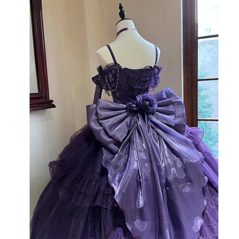[Pre]Hime Lolita Purple Gradient Ball Gown Lolita Dress with Organza Layers