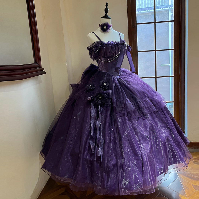 [Pre]Hime Lolita Purple Gradient Ball Gown Lolita Dress with Organza Layers