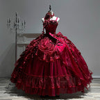 Hime Lolita Red Burgundy Mysterious Scarlet Gothic Dress