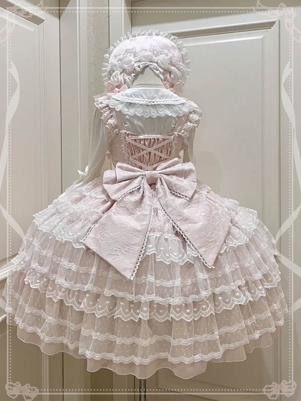 Hime Lolita Tea Party Fashion Blue Pink White Wedding Dress Multi-layer Sleeveless JSK Dress Lolita Autumn/winter