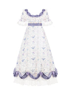 Hime Lolita Tea Party Fashion Classic Lilac Purple Accented Floral Lolita Dress