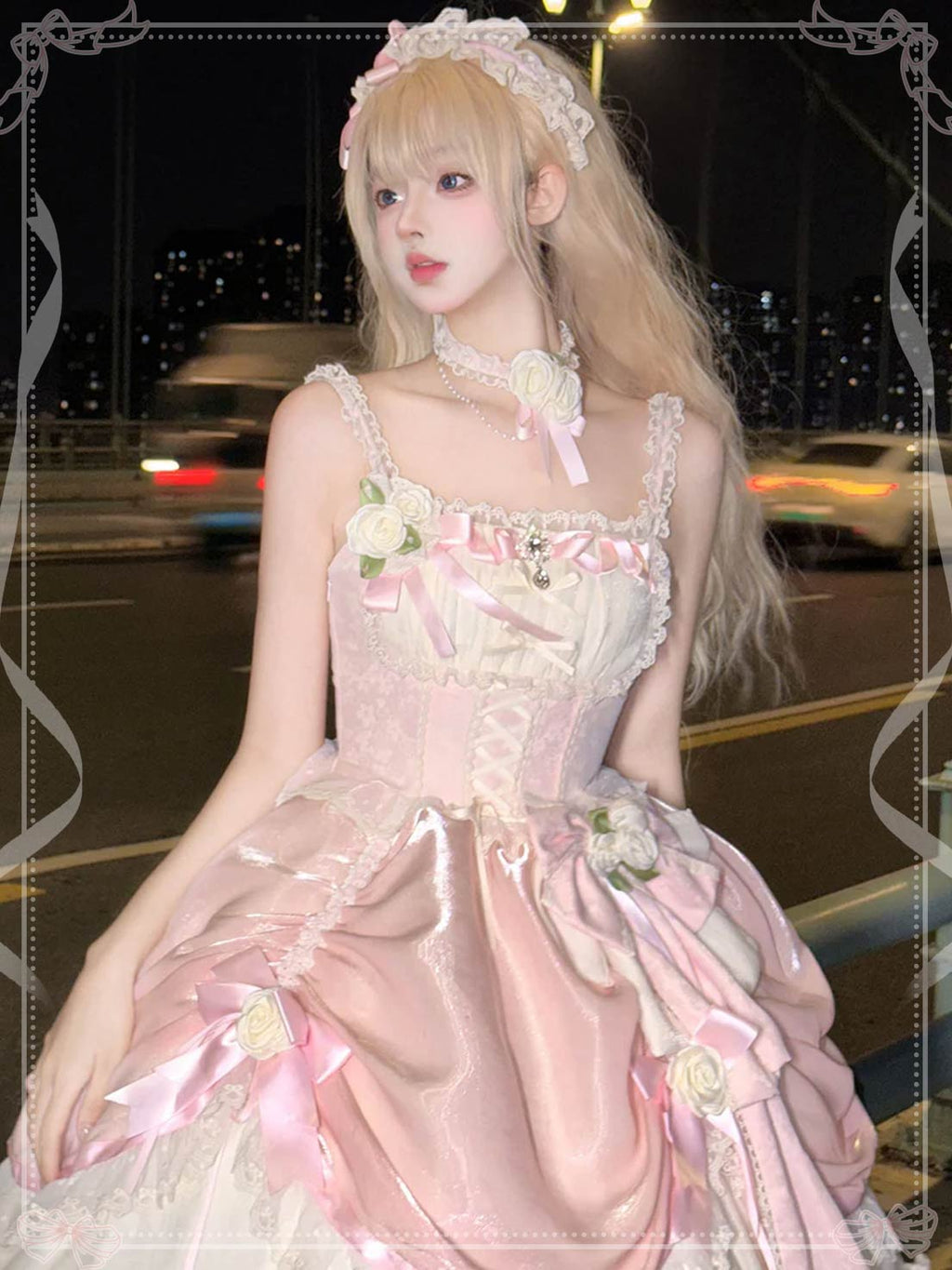 Hime Lolita Tea Party Fashion Dramatic Satin Ruffled Pink Ball Dress Mitzvah