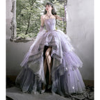 Hime Lolita Tea Party Fashion Purple Dramatic Lilac Star Tulle Gown