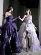 Hime Lolita Tea Party Fashion Purple Dramatic Lilac Star Tulle Gown