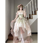 Hime Lolita Tea Party Fashion Whimsical Green Pastel Off Shoulder Dress