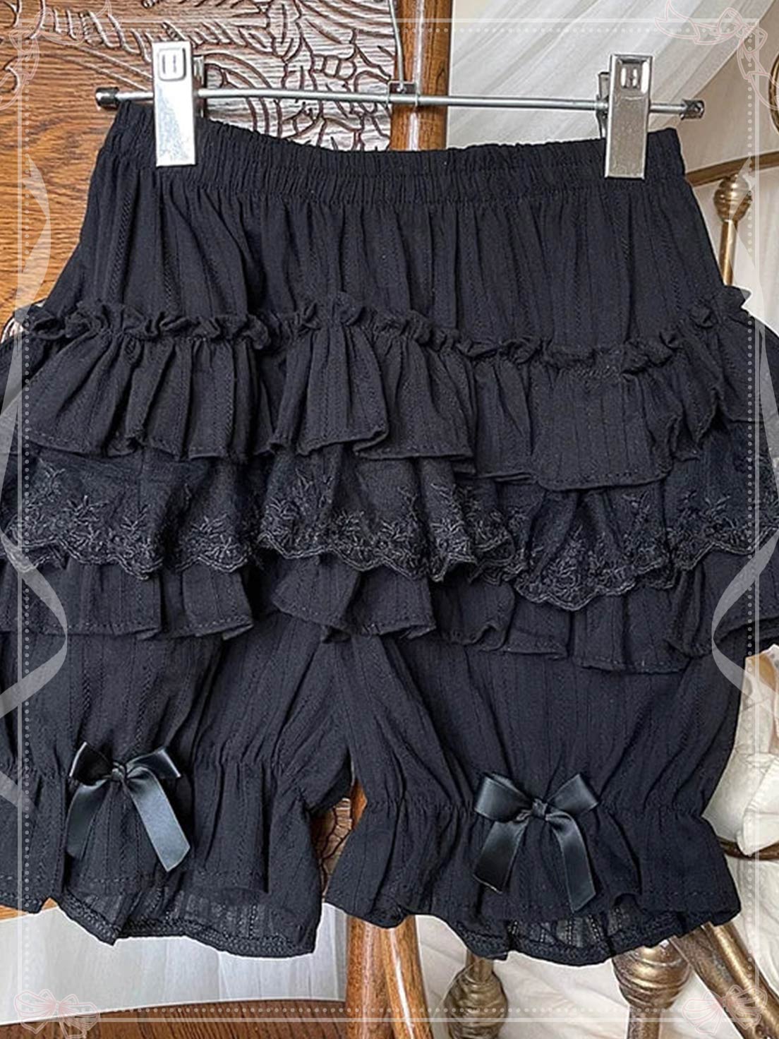 Japanese Sweet and Cute with Dark Pattern Multi-layer Ruffle Edge Pumpkin Shorts Lolita Petticoat