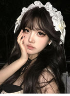 Lace Bow Headband French Vintage Lolita Sweet Beautiful Woman Servant Headgear Hair Accessories