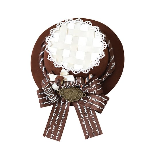 Lolita Accessories Brown Brown Hat Lolita Hairpin Hand-woven Headwear and Accessories