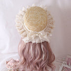 Lolita Accessories Headwear Handmade Lace Bows Daisy Straw Headband Hair Accessories