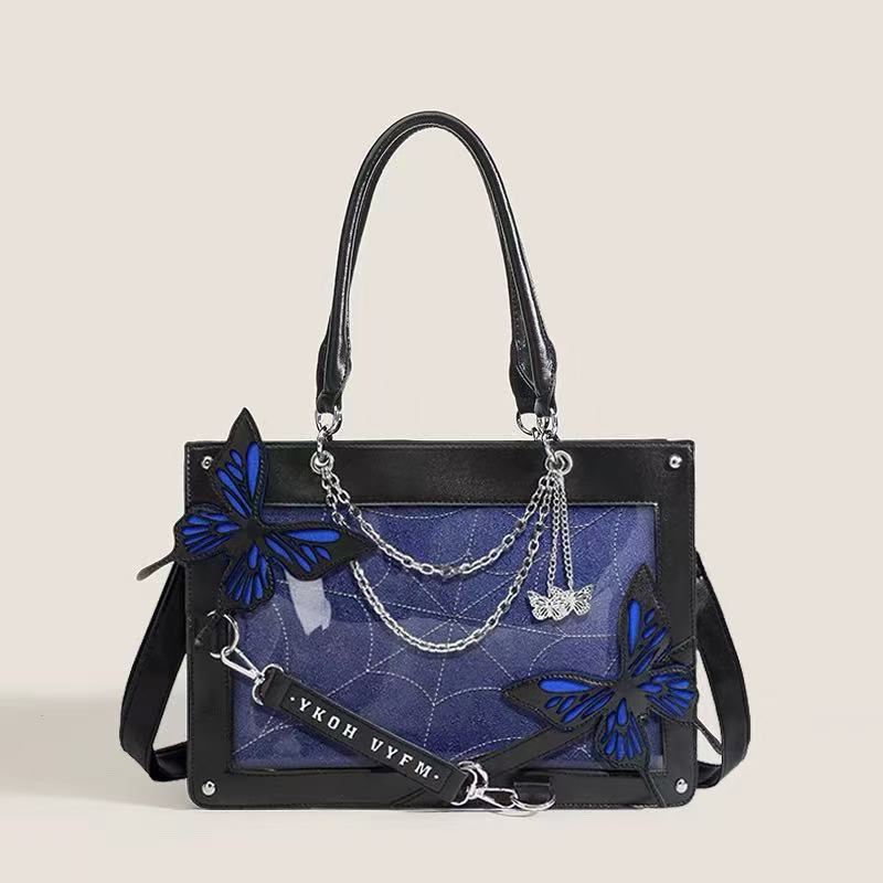 Design Concept:

This striking Lolita crossbody bag blends gothic elegance with whimsical charm. Featuring a maze and butterfly motif, it exudes a mysterious and playful aesthetic perfect for Gothic Lolita outfits. The compact design allows for easy carrying of essentials, while the adjustable strap ensures comfort and versatility. Available in seven captivating color combinations—Blue-Black, Black-Silver, White-Gold, Purple-Black, Red-Black, Green-Black, and Purple-White—this bag is ideal for completing bo