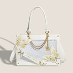 Design Concept:

This striking Lolita crossbody bag blends gothic elegance with whimsical charm. Featuring a maze and butterfly motif, it exudes a mysterious and playful aesthetic perfect for Gothic Lolita outfits. The compact design allows for easy carrying of essentials, while the adjustable strap ensures comfort and versatility. Available in seven captivating color combinations—Blue-Black, Black-Silver, White-Gold, Purple-Black, Red-Black, Green-Black, and Purple-White—this bag is ideal for completing bo
