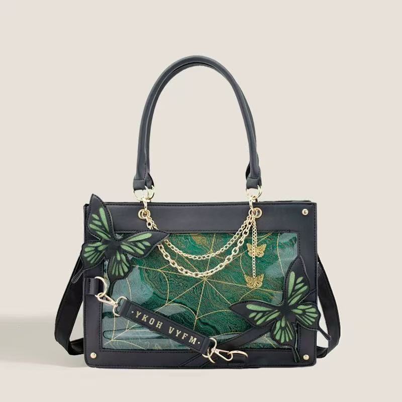 Design Concept:

This striking Lolita crossbody bag blends gothic elegance with whimsical charm. Featuring a maze and butterfly motif, it exudes a mysterious and playful aesthetic perfect for Gothic Lolita outfits. The compact design allows for easy carrying of essentials, while the adjustable strap ensures comfort and versatility. Available in seven captivating color combinations—Blue-Black, Black-Silver, White-Gold, Purple-Black, Red-Black, Green-Black, and Purple-White—this bag is ideal for completing bo